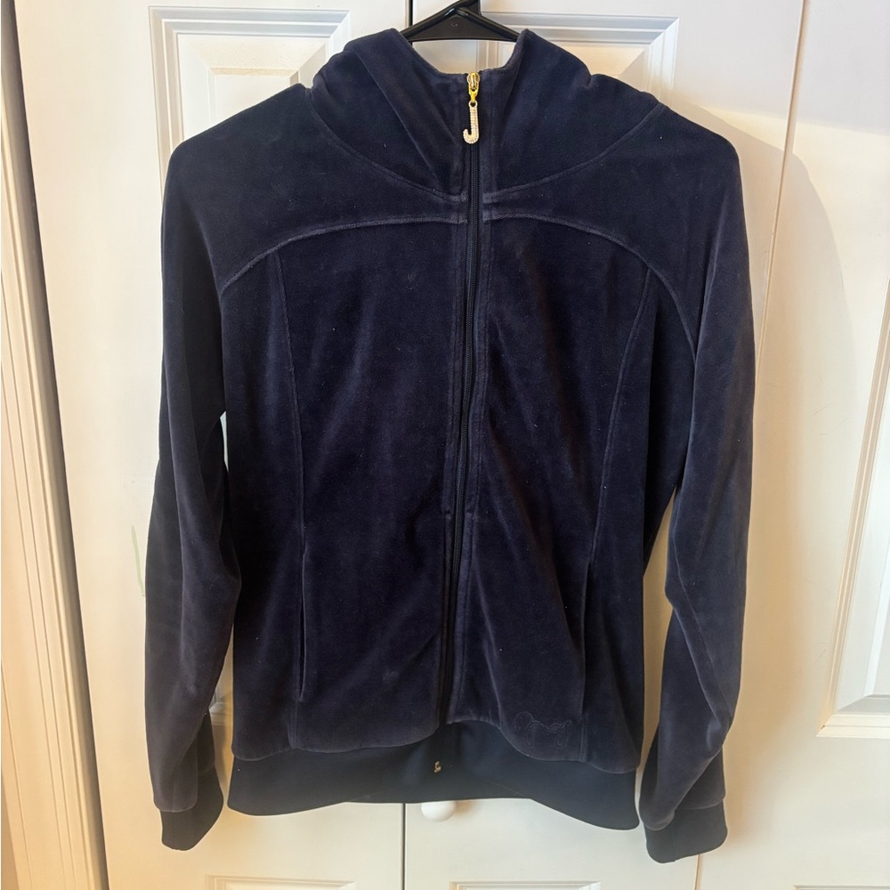 Juicy Couture Y2K Dark Blue Velour Hoodie
